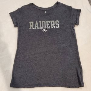 Raiders T-Shirt Short Sleeve Gray Youth Sz Lg 10/12 EUC